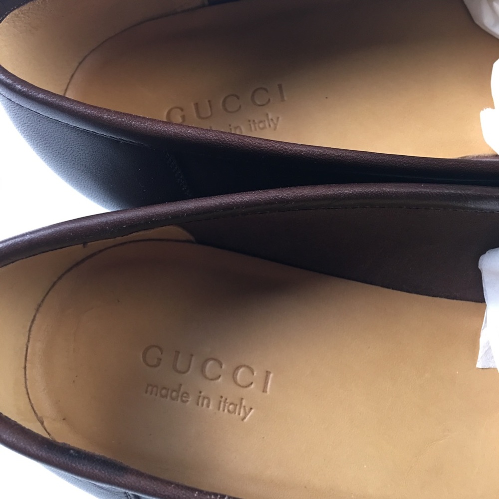Gucci Men's Designer Black Leather Loafers 15.5 - Picture 4 of 7